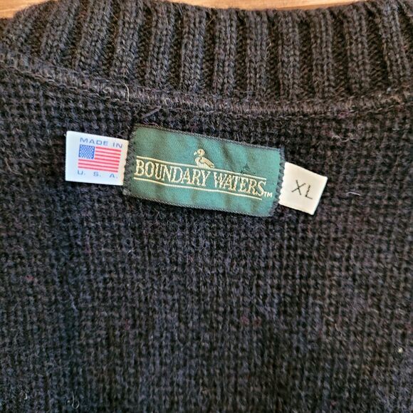 Vintage Wool Blend Sweater Vest XL Mens Plaid USA Red Black Boundary Waters - Picture 13 of 13